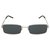 Saint Laurent Sonnenbrille aus Metall mit quadratischem Rahmen Silber Metallisch  ref.331991