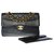 Bolsa Ravissant & Rare Chanel Timeless / Classique em couro preto parcialmente acolchoado com carteira combinando  ref.332931