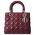 Lady Dior Dior Handbags Dark red Gold hardware Leather  ref.333429