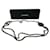 Chanel CANAL B16 Cadena de cuero entrelazado CC Logo Collar / Cinturón Negro Dorado Metal  ref.333517