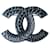 Chanel CC 10A Chain Brooch in Ruthenium Black Metal  ref.333729