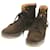LOUIS VUITTON Suede Boots Shoes Brown LV Auth 23091  ref.333989