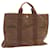 Hermès HERMES Her Line MM Hand Bag Canvas Brown Auth 23200 Polyamide  ref.334340