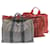 Hermès Cartera HERMES Fourre Tout MM Hand Bag 4Establecer autenticación de algodón gris rojo136 Roja  ref.334608