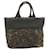 PRADA Leopard Pattern Tote Bag Black Khaki Nylon Auth ar4437 Cloth  ref.334662