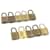 Louis Vuitton padlock 10set Gold Tone Vintage LV Auth **No Keys 19516 Golden  ref.334715