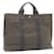 Hermès HERMES Her Line MM Hand Bag Canvas Gray Auth 23428 Grey Polyamide  ref.335153