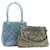 SALVATORE FERRAGAMO Gancini Shoulder Bag Leather Blue Silver Auth th711 Silvery  ref.335245