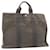 Hermès HERMES Her Line MM Hand Bag Canvas Gray Auth ki840 Grey Polyamide  ref.335876
