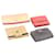 CHANEL Matelasse Coco Button Wallet Leather 4Set Auth fm446 Black Pink Red Beige  ref.335896