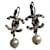 Chanel 17B Dangling Boucles d'oreilles multicolores avec perles Métal Bijouterie argentée  ref.336800