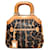 Bolso de mano de cuero con estampado de leopardo marrón Dolce & Gabbana Castaño Negro Becerro  ref.336854