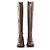 Timeless Chanel Bronze Leather High Riding Boots Metallic