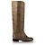 Timeless Chanel Bronze Leather High Riding Boots Metallic - view 2