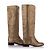 Timeless Chanel Bronze Leather High Riding Boots Metallic - view 5
