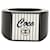 Chanel Weißer CC Coco-Harz-Ring Schwarz Roh Kunststoff  ref.337900