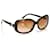 Chanel Brown runde getönte Sonnenbrille Braun Kunststoff  ref.338007