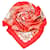 Hermès Lenço de seda estampado vermelho Hermes Multicor Pano  ref.338044