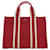 Hermès Hermes cabas Rouge Toile Tissu Blanc  ref.338084