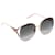 Gafas de sol tintadas con tribanda G entrelazadas grises de Gucci Dorado Metal Plástico  ref.339413