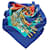 Hermès Foulard Hermes Bleu Grand Bouddha En Soie Tissu Multicolore  ref.339479