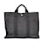 Hermès Hermes Black cabas MM Toile Tissu Noir  ref.340145