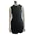 Alexander Wang Black dress with leather collar Wool Viscose Elastane Lambskin  ref.340034