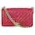 Chanel Dark Pink Fuschia Chevron Quilted Lambskin Medium Boy Bag Gold Leather White gold  ref.340381