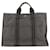 Hermès Hermes Gray cabas MM Toile Tissu Noir Gris  ref.340568