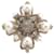 Outras joias NEW CHANEL A BROOCH35132 OURO METAL PEARL CROSS + PEARLS BROOCH BOX Dourado  ref.340657