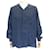 Hermès NEW HERMES OVERSIZE TUNIC SHIRT L 42 BLUE LINEN NEW LINEN SHIRT  ref.340732