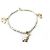 BRACCIALE DODO POMELLATO MINI GRANELLI + CHARMS ANIMALI 17 CM ARGENTO ORO ROSA