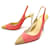 CHRISTIAN LOUBOUTIN SHOES 37.5 PINK SUEDE & GOLD GLITTER PUMPS  ref.340798