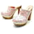 MIU MIU CLOGS SHOES 36 ROSE FABRIC MULES SANDALS WITH HEELS Pink Cloth  ref.340804