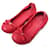 LOUIS VUITTON BALLERINAS ELBA SHOES 39 IN RED MONOGRAM LEATHER SHOES  ref.340885