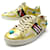 CHAUSSURES GUCCI BASKETS ACE STRASS 471939 36 IT 37 FR CUIR DORE SNEAKERS Doré  ref.340974