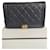 Wallet On Chain Chanel Handbags Navy blue Leather  ref.341395