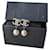 Chanel CC 16A ruthenium dangling earclips with pearls Black Metal  ref.341520