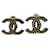 Vintage Chanel CC 04Um clipe de ouvido de rutênio Preto Metal  ref.341523
