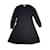 Hermès Tamaño del vestido de punto Hermes HERMES: 38 Señoras de una pieza negras con cuello en V [Usado] Negro Paño  ref.341621