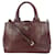 Prada Dark Burgundy Bordeaux Leather Canapa 2Way Tote Bag  ref.344186