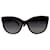 CHANEL Gafas de sol ojo de gato con armazón de acetato negro y perlas cultivadas. Plástico  ref.344778