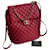 Chanel Zeitloser gesteppter Rucksack mit Karte Rot Leder Lammfell  ref.345641