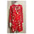 Cacharel Vestido de seda vermelha com estampa orquídea Vermelho Multicor  ref.346332