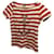 Jean Paul Gaultier T-shirt a righe JPG con ritaglio motivo di ancoraggio Bianco Rosso Cotone  ref.348774