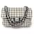 BORSA A MANO CLASSICA CHANEL TIMELESS MEDIA IN BORSA A MANO IN TWEED NERO E BIANCO  ref.348866