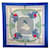 Hermès VINTAGE HERMES LE PAVE DU ROY SCARF BY HUGO GRYGKAR BLUE SILK SILK SCARF  ref.348890