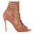Gianvito Rossi Tan Leather Woven Peep-Toe Ankle Boots Brown Beige  ref.349396