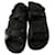 Chanel Papa neue Sandalen Schwarz Leder  ref.349772