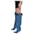 Versace Stivali sopra il ginocchio Blu Pelle Cotone Giovanni  ref.351205